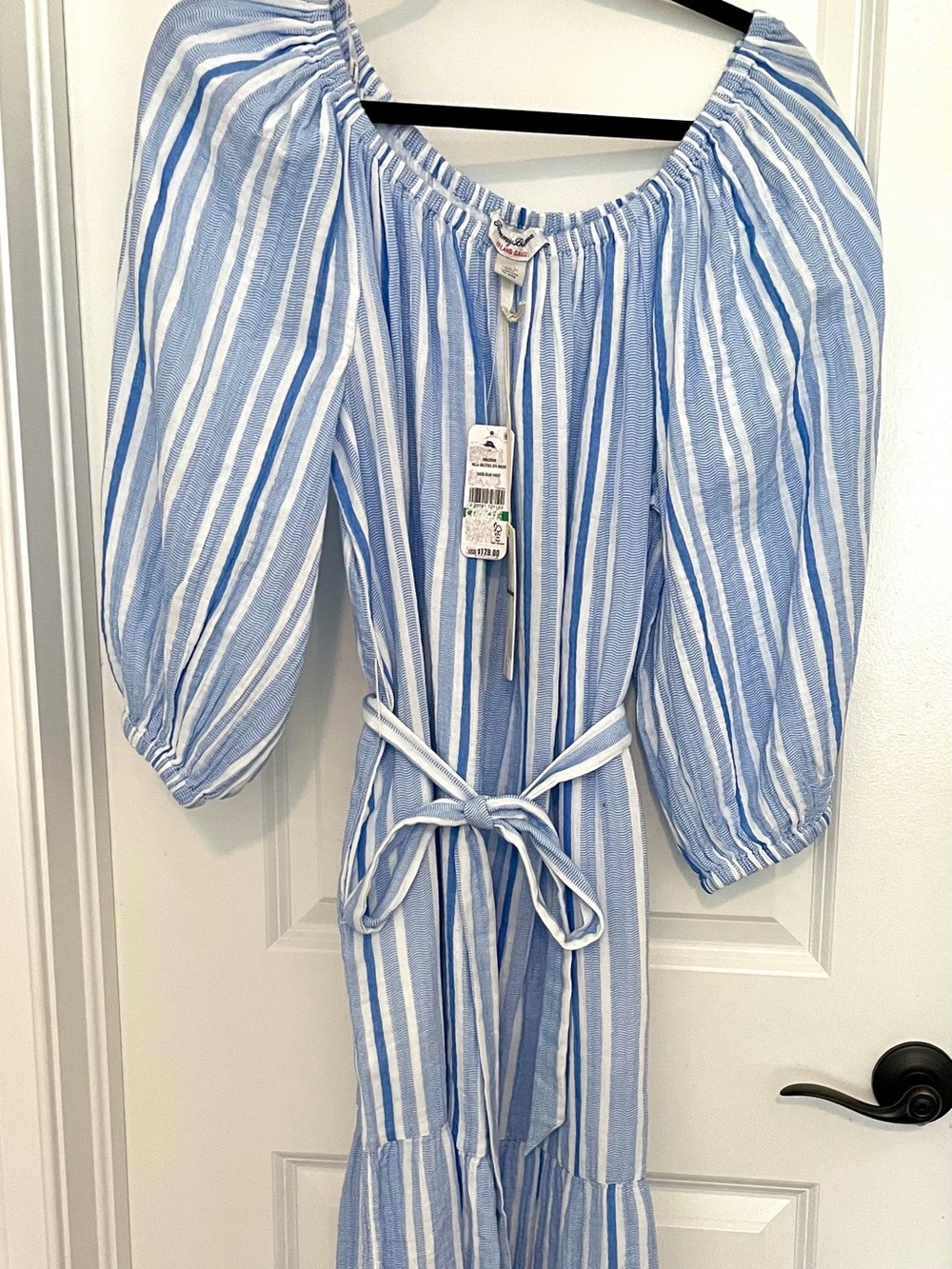 Tommy Bahama Blue and White Striped Maxi Dress